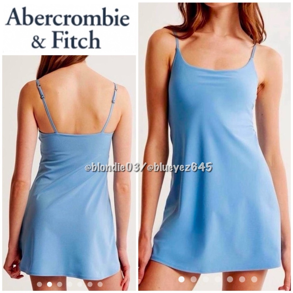 Abercrombie & Fitch traveler mini dress with shorts in blue ST